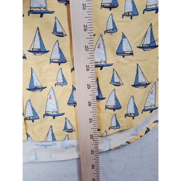 Nautica Men's  Button-Up Short-Sleeved Shirt 100% Cotton Yellow XXL - Picture 6 of 6